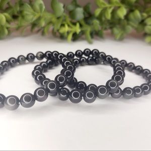 Rainbow Black Obsidian Gemstone Bracelet
